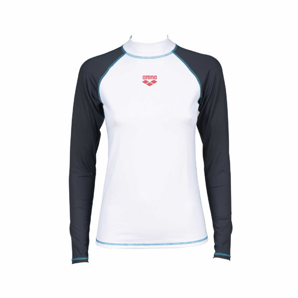 Imagen de ARENA WOMEN'S RASH VEST LONG SLEEVE - WHITE-ASH GREY + 003131-150