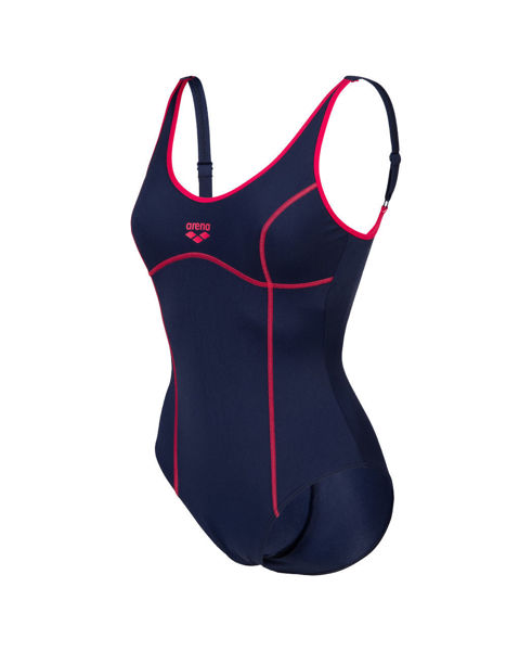 Imagen de WOMEN'S ARENA TANIA CLIP BACK SWIMSUIT ONE PIECE - NAVY-FREAK ROSE + 005974-790
