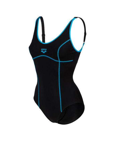 Imagen de WOMEN'S ARENA TANIA CLIP BACK SWIMSUIT ONE PIECE - BLACK-TURQUOISE + 005974-580