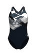 Imagen de ARENA WOMEN'S LOGO KIKKO SWIMSUIT CONTROLPRO LOW B - BLACK-ASPHALT-WHITE MULTI + 006731-550