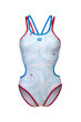 Imagen de ARENA WOMEN'S ARENA ONE FIREFLOW SWIMSUIT BOUBLE CROSS BACK - RED-BLUE RIVER-WHITE MULTI + 008597-485