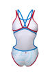 Imagen de ARENA WOMEN'S ARENA ONE FIREFLOW SWIMSUIT BOUBLE CROSS BACK - RED-BLUE RIVER-WHITE MULTI + 008597-485