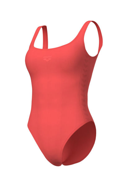 Imagen de ARENA WOMEN'S TEAM STRIPE SWIMSUIT U BACK - CALYPSO CORAL + 007058-900