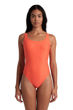 Imagen de ARENA WOMEN'S TEAM STRIPE SWIMSUIT U BACK - CALYPSO CORAL + 007058-900