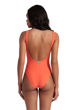 Imagen de ARENA WOMEN'S TEAM STRIPE SWIMSUIT U BACK - CALYPSO CORAL + 007058-900