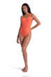 Imagen de ARENA WOMEN'S TEAM STRIPE SWIMSUIT U BACK - CALYPSO CORAL + 007058-900