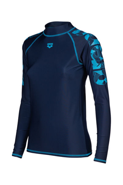 Imagen de ARENA WOMEN'S ARENA RASH VEST LONG SLEEVE GRAPHIC - NAVY-TURQUOISE + 006289-780