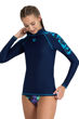 Imagen de ARENA WOMEN'S ARENA RASH VEST LONG SLEEVE GRAPHIC - NAVY-TURQUOISE + 006289-780