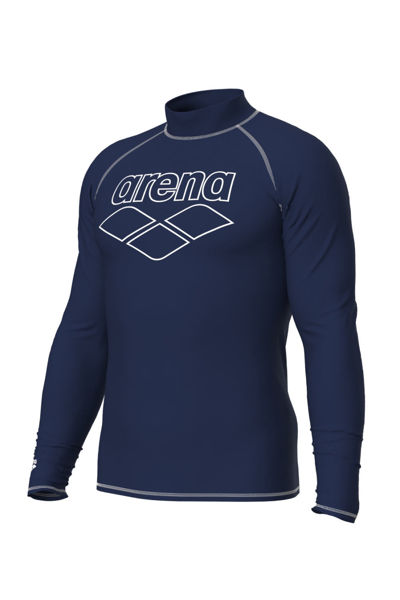 Imagen de ARENA MEN'S RASH VEST LONG SLEEVE GRAPHIC - NAVY-WHITE + 006291-710