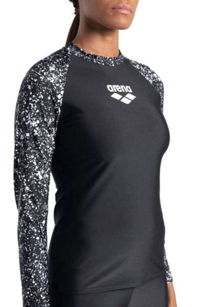 Imagen de ARENA WOMEN'S MODESTY L/S RASH VEST - BLACK-PAINTS + 006988-555