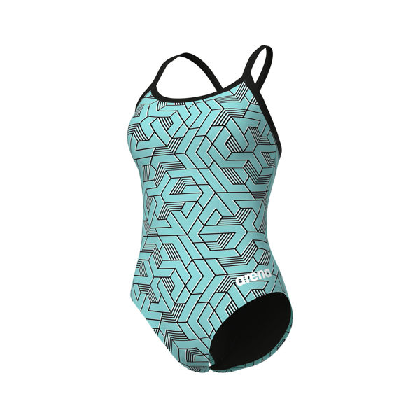 Imagen de 007740-580 WOMEN'S ARENA ESCAPE SWIMSUIT LIGHTDROP - BLACK-WATER BLUE MULTI