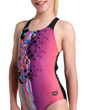 Imagen de 007918-905 GIRL'S ARENA PALETTE SWIMSUIT SWIM PRO BACK - MULTI SHOCKING PINK-BLACK