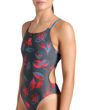 Imagen de 007981-696 WOMEN'S ARENA FLORAL SWIMSUIT LACE PLUS BACK - DARK SAGE MULTI-BRIGHT CORAL-BLUE COSMO