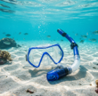 Imagen de Moaki Manawa Diving Set Azul  Snorkel + Máscara